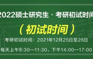 2022年全国硕士研究生招生考试12月25日开考